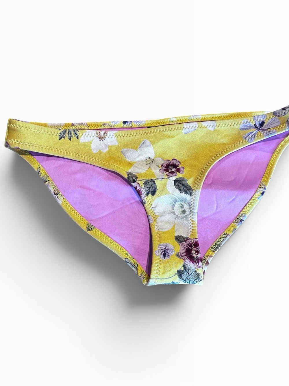 Triangl Yellow Floral Bikini Bottoms Size Medium
